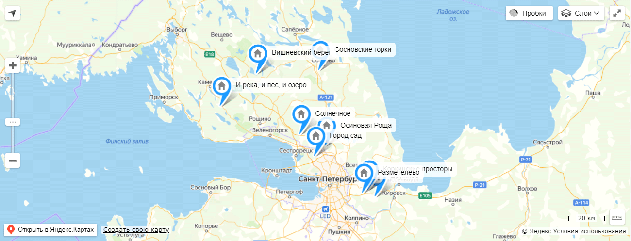 коттеджные поселки ленобласть